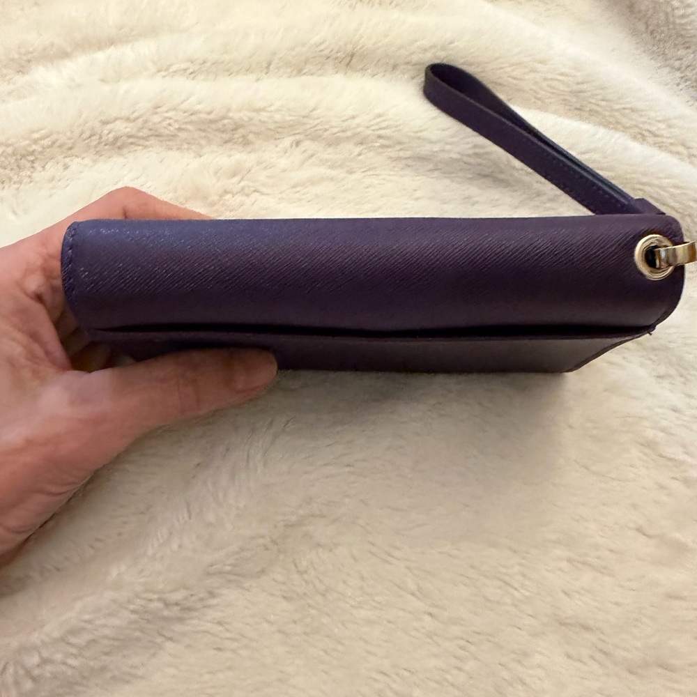 Henri Bendel Wristlet, Wallet, Organizer in Deep Purple with Gold Accents - Picture 8 of 10